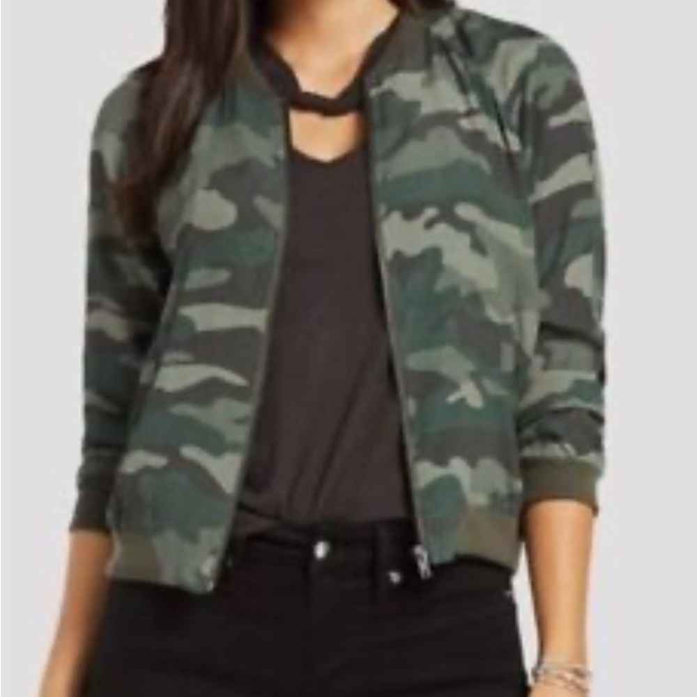 Outer Edge Green Camouflage Bomber Jacket